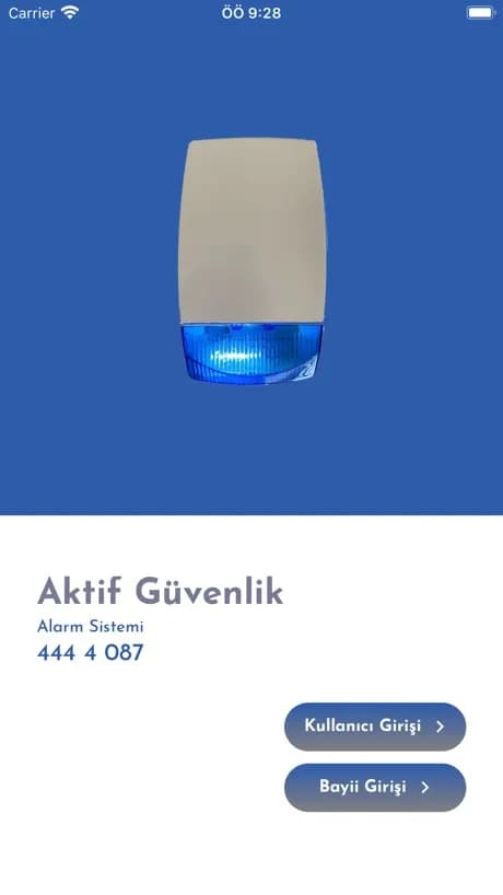 Aktif Güvenlik ekran görüntüsü