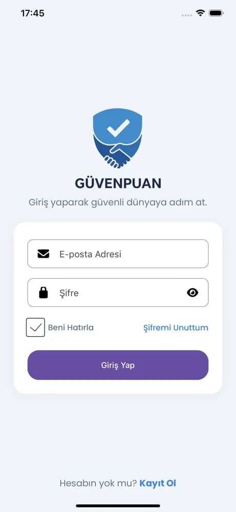 Güven Puan ekran görüntüsü