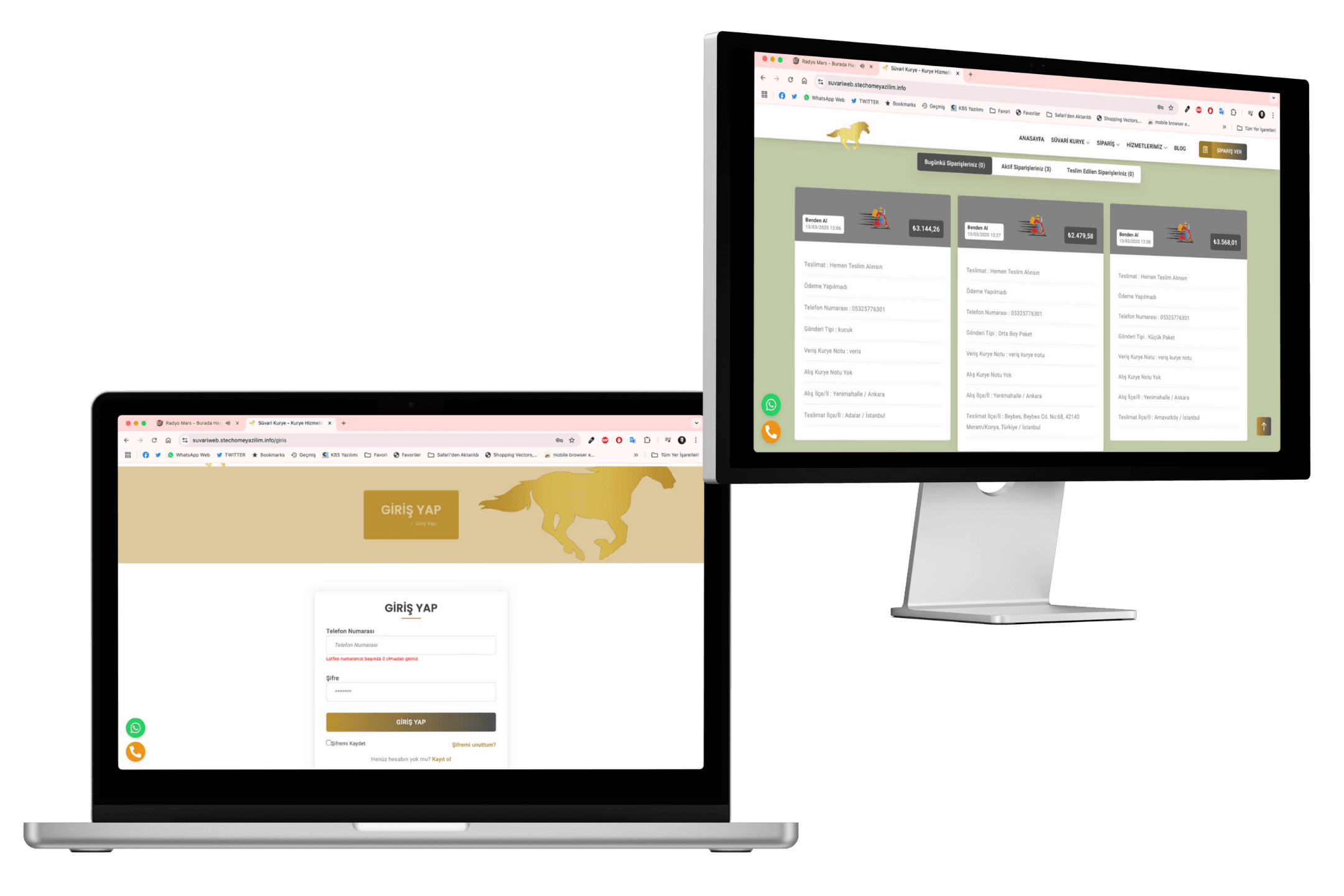 Süvari Kurye Web