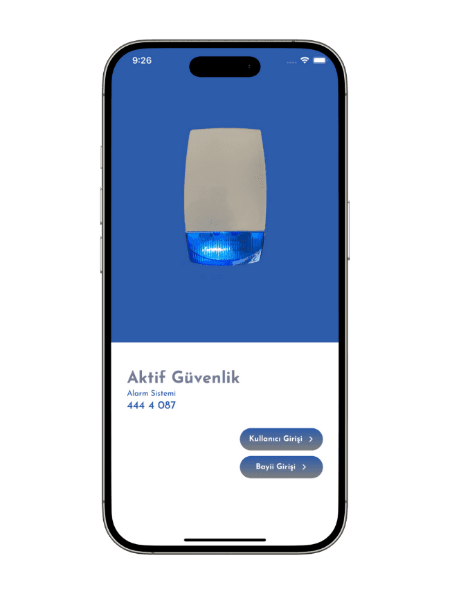 Aktif Güvenlik – Alarm Mobil Uygulama ekran 3