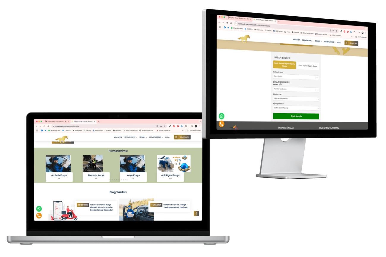 Süvari Kurye Web ekran 2