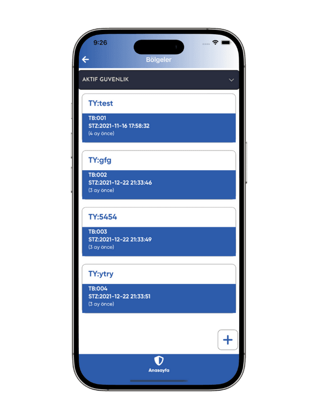 Aktif Güvenlik – Alarm Mobil Uygulama ekran 5