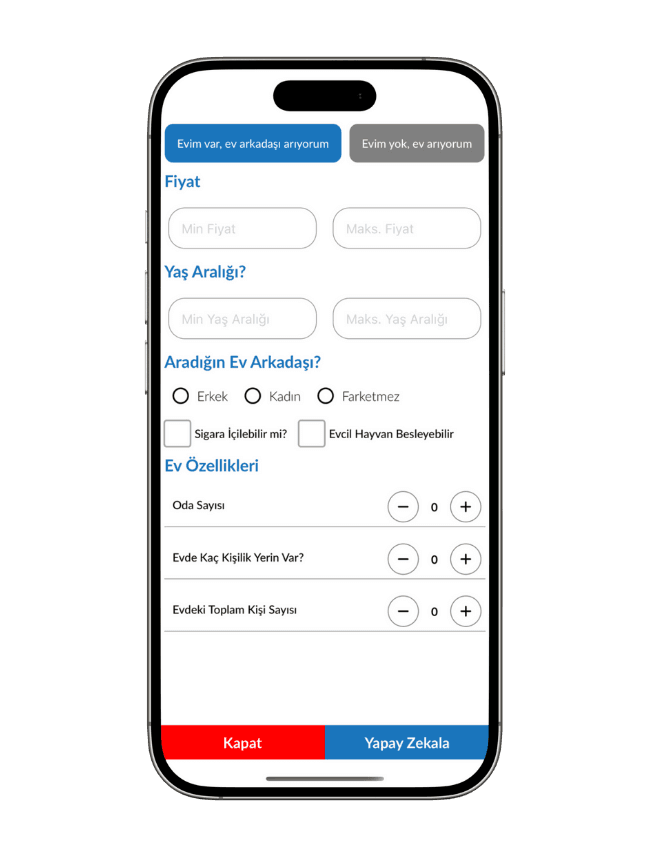 Ev Arkadaşım Mobile App ekran 5