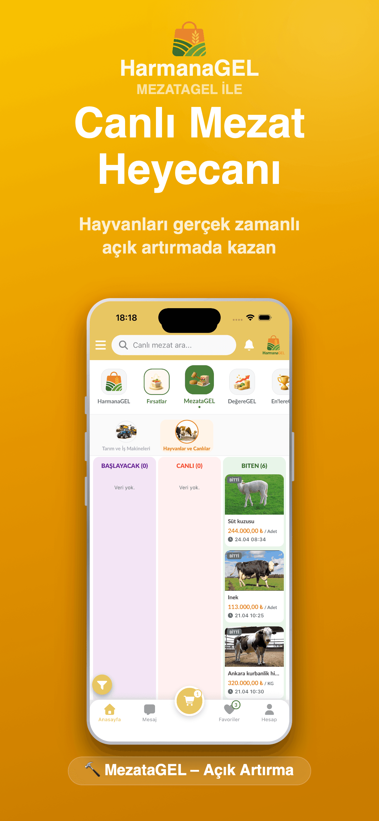 HarmanaGel – Mezat ve Alışveriş Platformu ekran 3