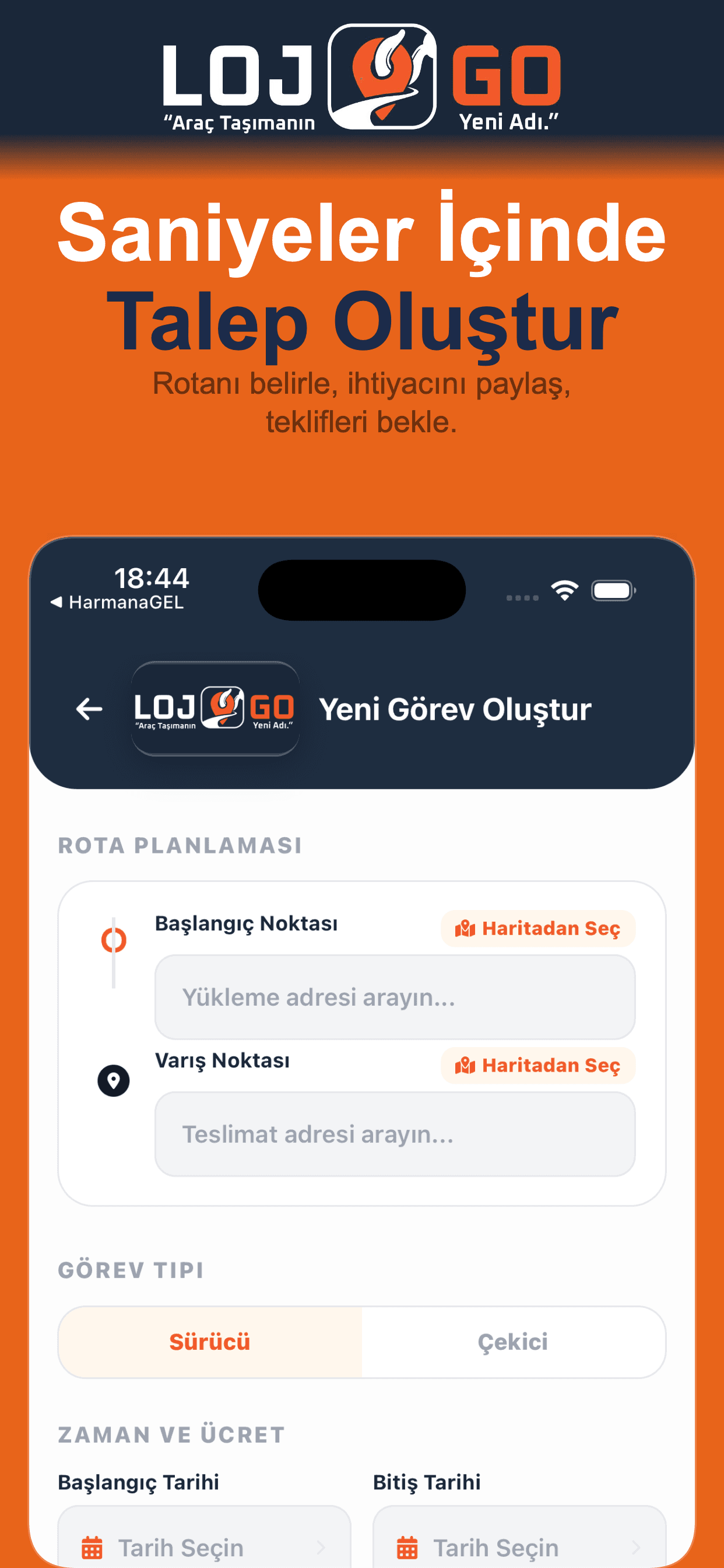 Lojgo – Lojistik APP ekran 2