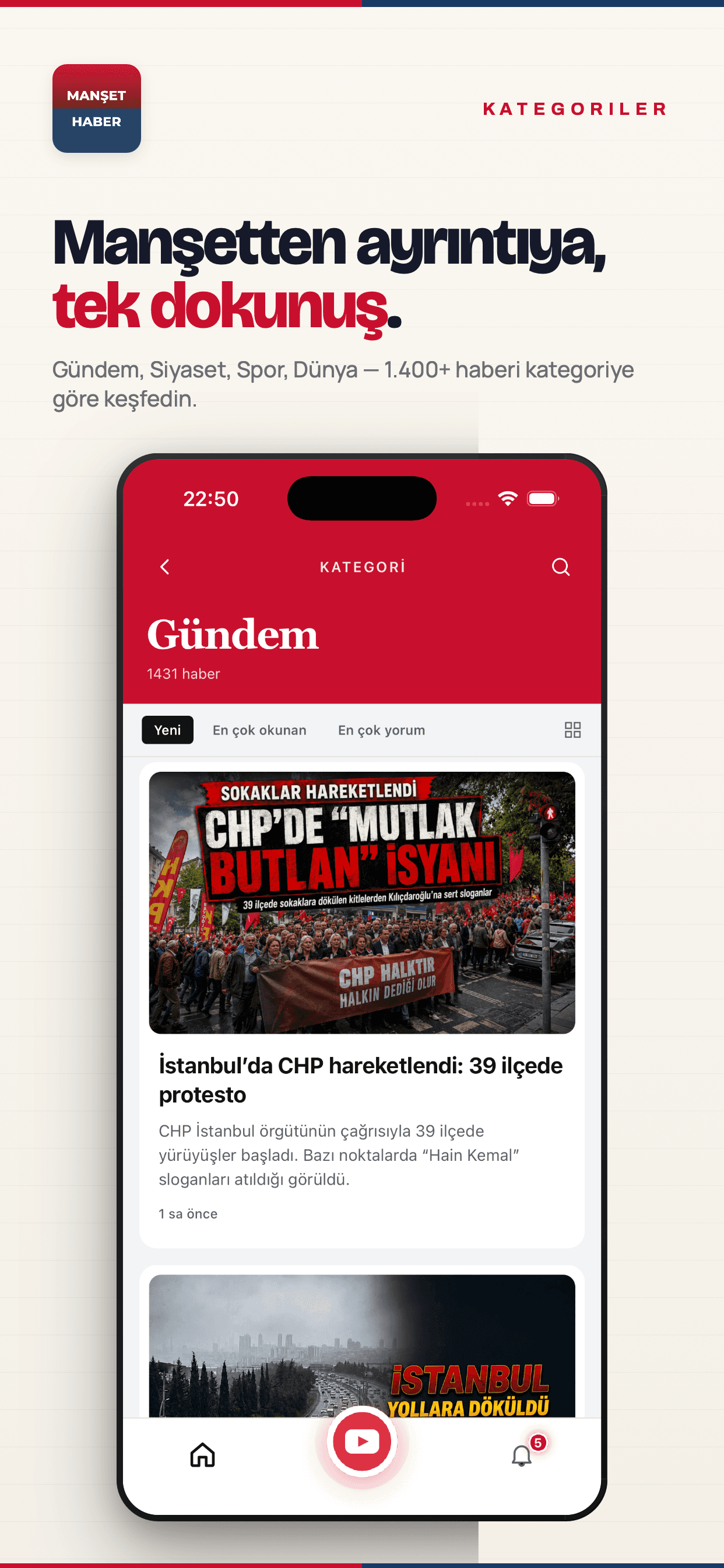 Manşet Haber – Haber Uygulaması ekran 2