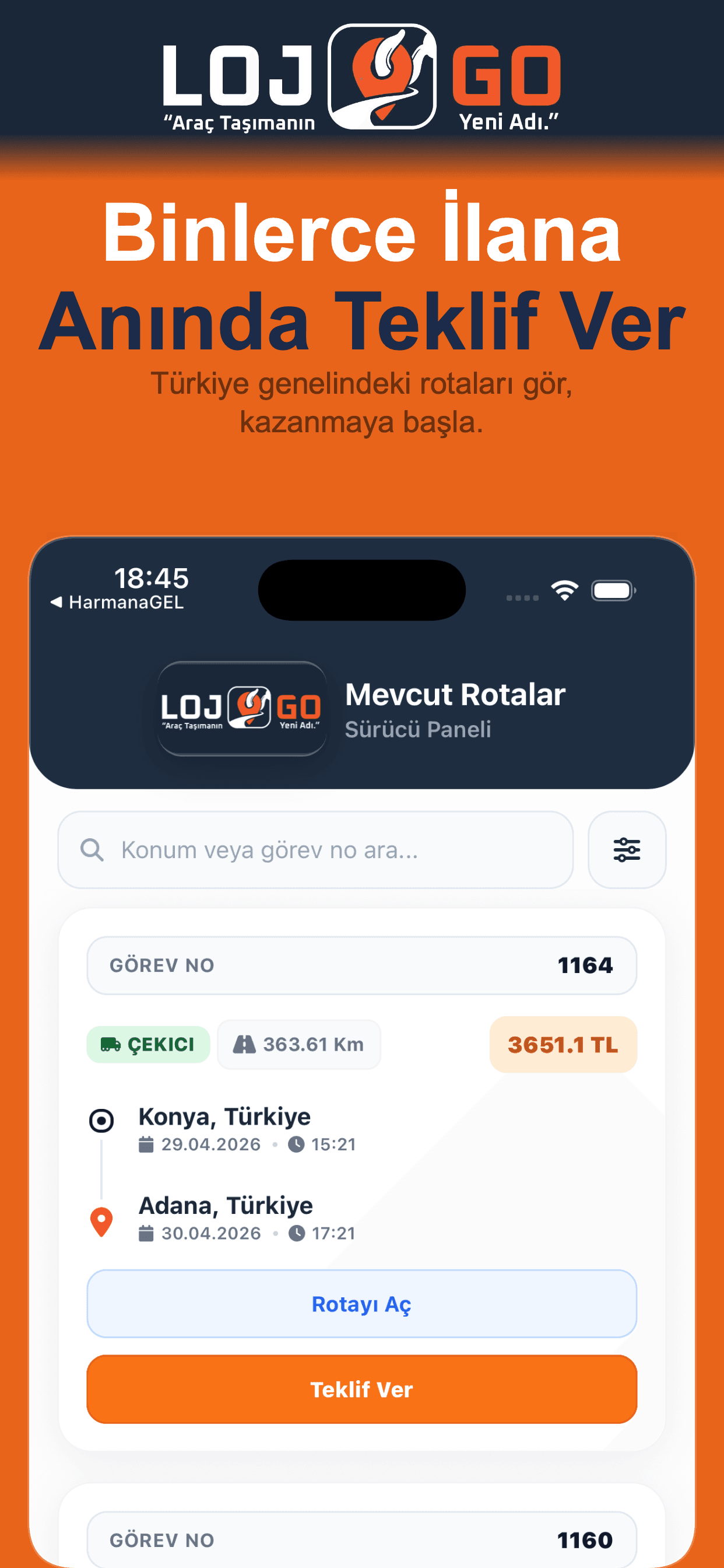 Lojgo – Lojistik APP ekran 4