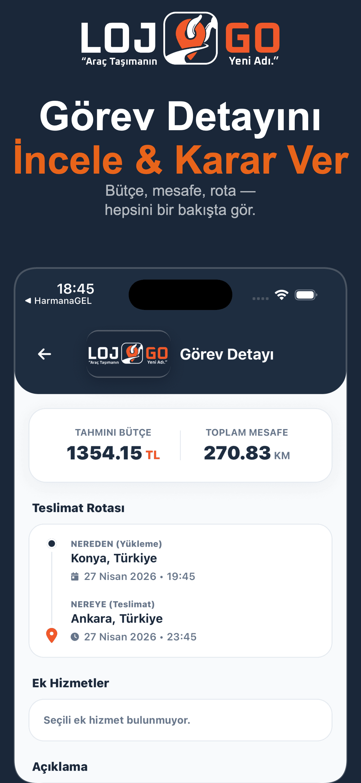 Lojgo – Lojistik APP ekran 5