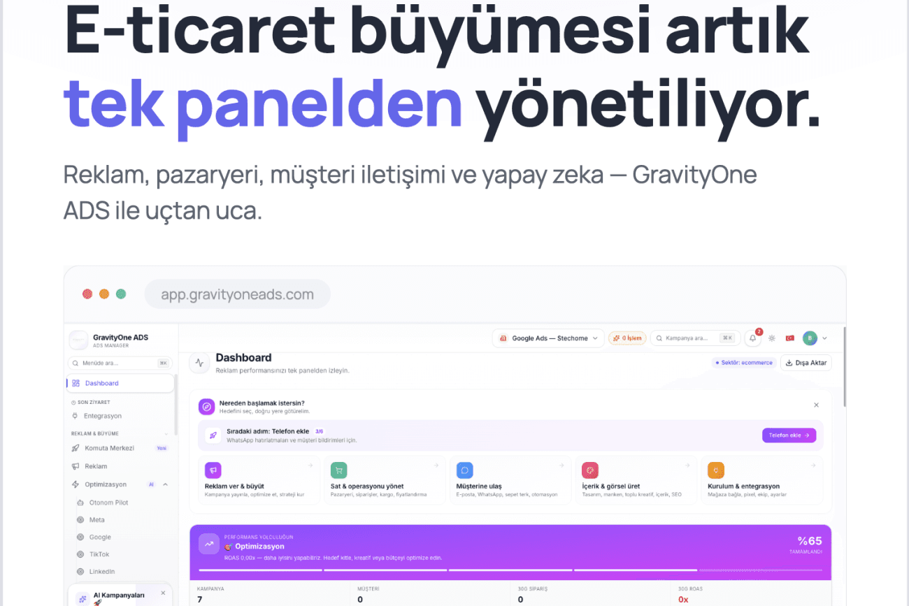 GravityOne – Dijital Ajans Projesi ekran 6
