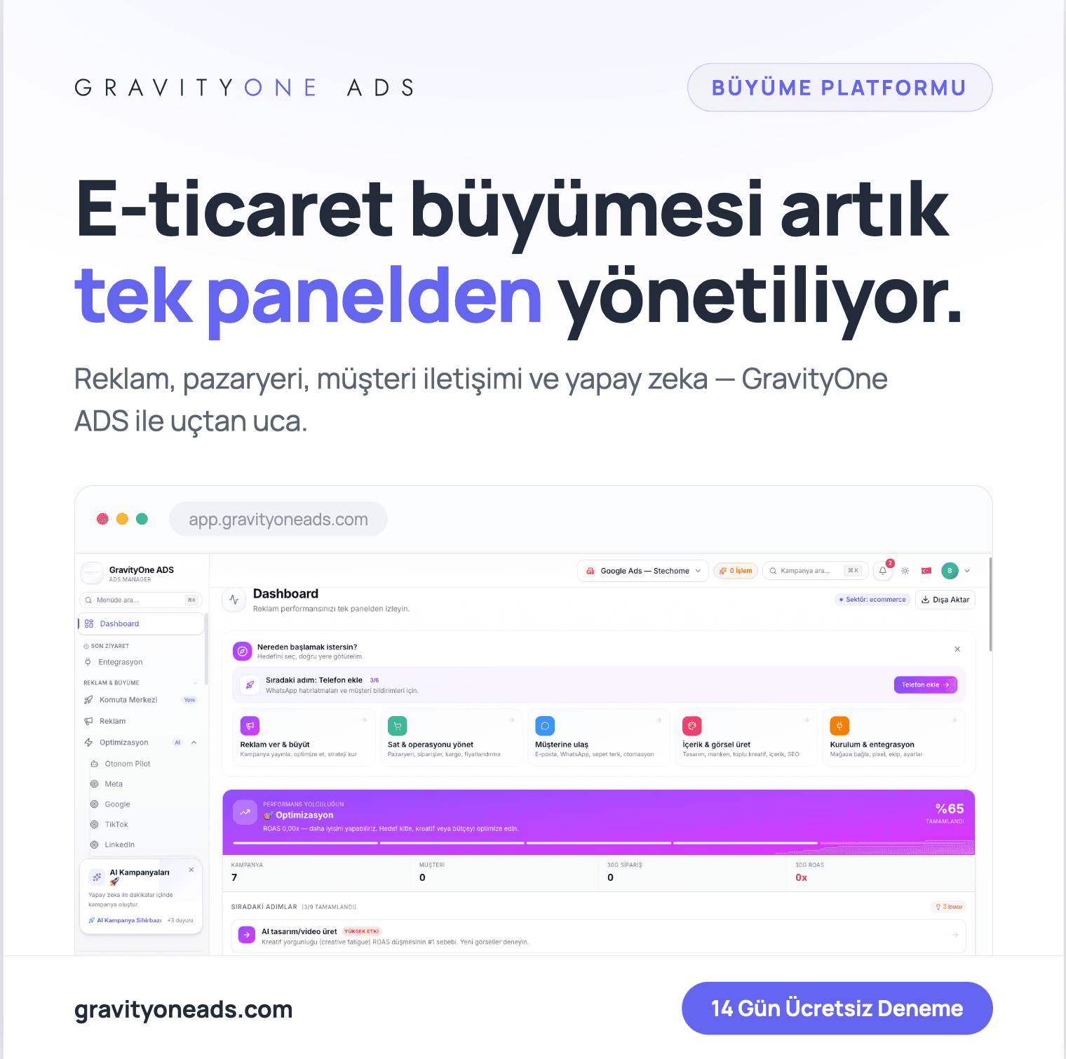 GravityOne – Dijital Ajans Projesi