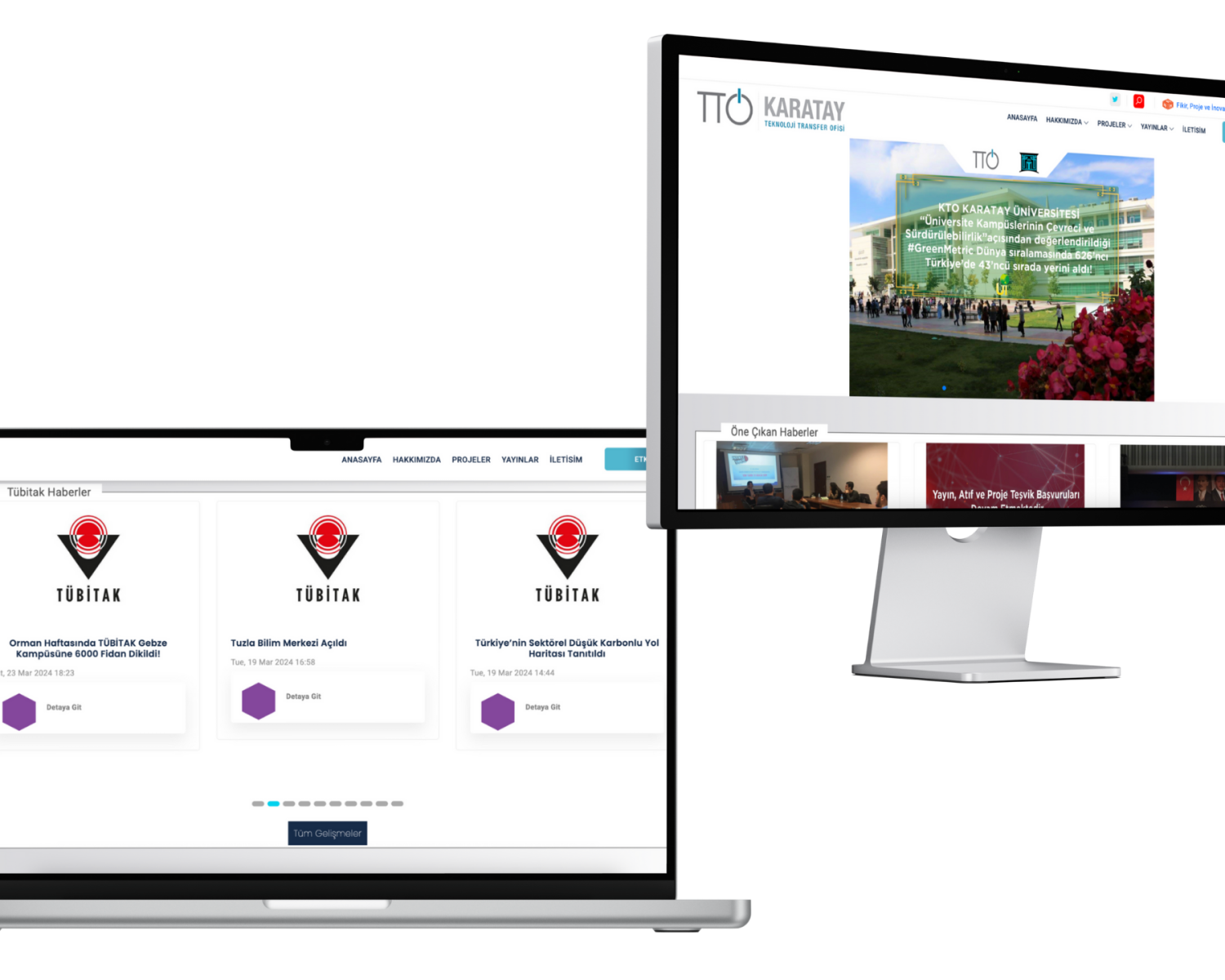 Butik yazılım ajansı tarafından geliştirilen web uygulama arayüzü - Kto Karatay Üniversitesi